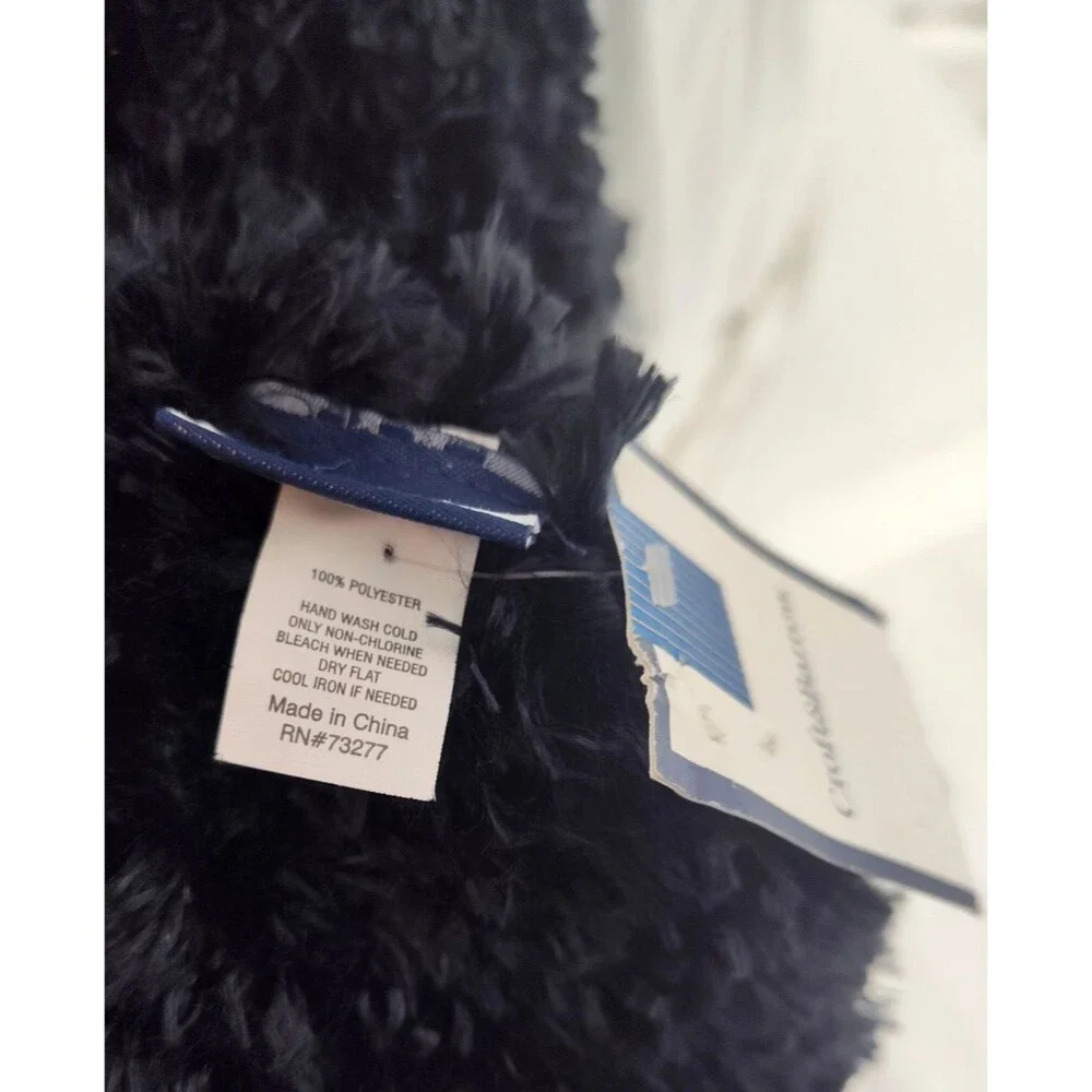 Croft & Barrow NWT Scarf Black Fluffy Textured Faux Fur Neck Warmer Shaggy 63